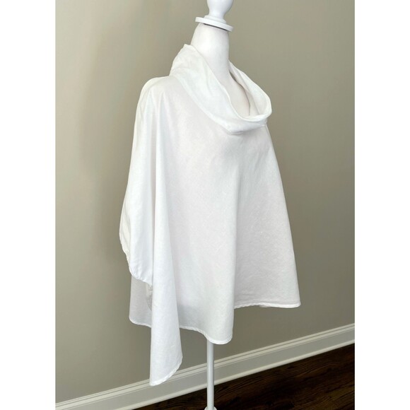 Vintage 100% Linen Tunic Top Sz L Cowl Neck Oversized Artsy Minimalist Lagenlook - Picture 5 of 13